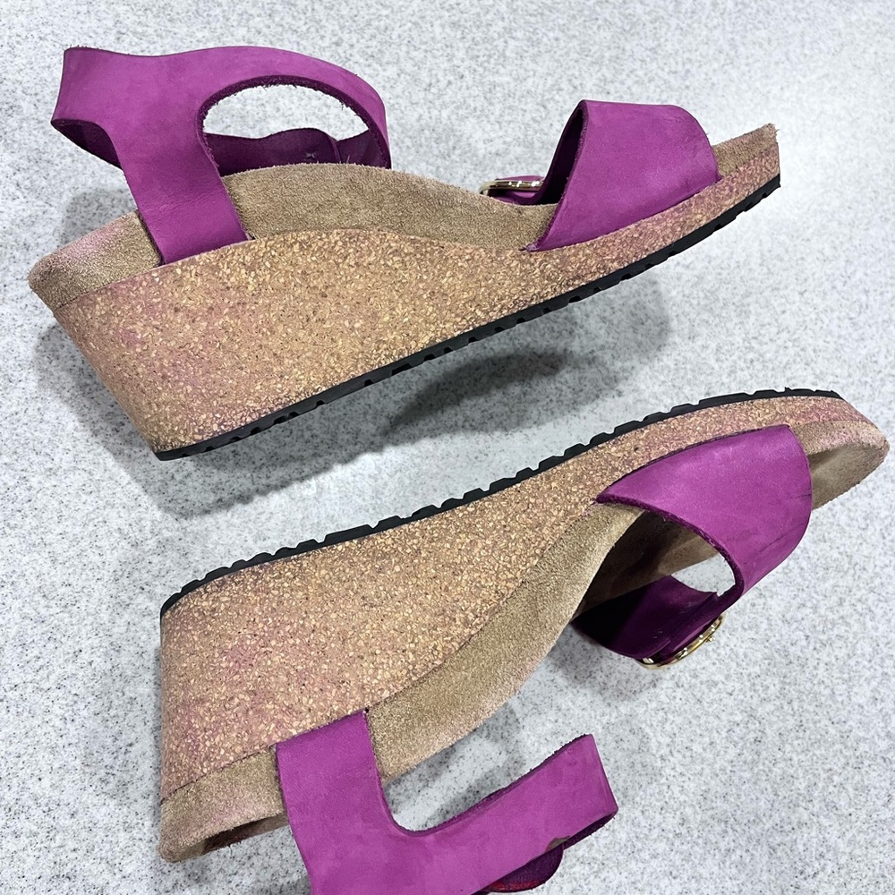 Birkenstock Soley Papillio Sandals Womens 6 or 230 Purple/Pink Wedge Ankle Strap - Picture 14 of 16